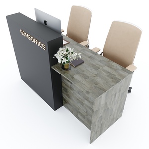 Mostrador de Recepción Minimalista de 160x62x105cm con Cajones, Madera de Caucho Natural Resistente BLT68011 para Hoteles, Gimnasios y Escuelas - Product Image 6