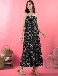 Vestido de algodón indio hecho a mano, ropa de fiesta larga con estilo, estampados florales, moda de mujer personalizada para verano, vestido Natural dulce para - Product Image 5