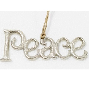 Gran oferta, adornos colgantes de Navidad de aluminio fundido con acabado de níquel, técnicas de impresión con cuentas para palabras decorativas de Navidad - Product Image 3