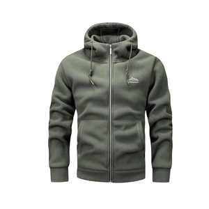 Sweat-shirt à capuche oversize pour homme avec fermeture éclair, broderie de logo personnalisé, style tendance, imprimé, automne - Product Image 1