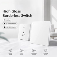 Prises et interrupteurs muraux électriques durables de haute qualité en gros, matériau PC 10A, norme britannique, type 86, 1 poste, 1 voie, pour la maison