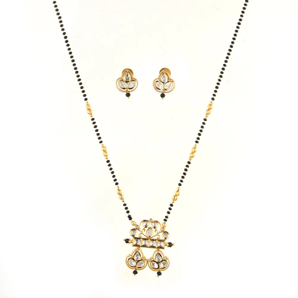 Altın kaplama Kundan klasik Tanmaniya India alsutra Set 350873 moda mücevherat ihracatçı hindistan