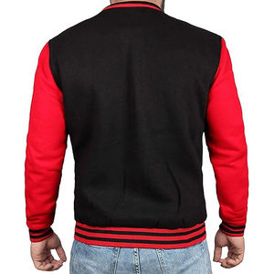 Chaquetas universitarias de Letterman Vintage personalizadas de alta calidad para hombre para Otoño Invierno cuello levantado mangas de cuero de lana tela de lona - Product Image 4