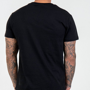 Camiseta de manga corta de corte Regular para hombre de alta calidad, logotipo serigrafiado personalizado, tela de punto de poliéster/algodón, patrón de letras - Product Image 3