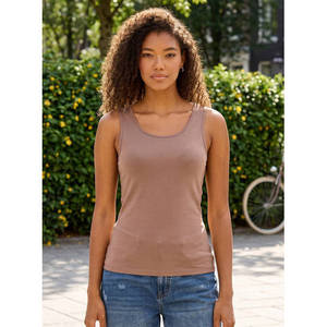 Débardeur court respirant à col rond pour femme – Gilet de sport basique sans manches - Product Image 1