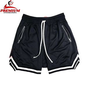 Pantalones cortos de baloncesto personalizados de verano para hombre, pantalón corto de malla deportiva de Color sólido holgado de poliéster 100%, totalmente personalizable - Product Image 5