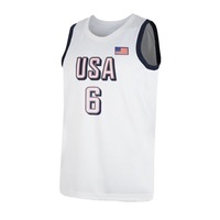 Maillot de basket-ball brodé USA 6 pour hommes Style petit ami respirant Gym débardeur 3D sans manches vêtements de sport confortable pour hommes