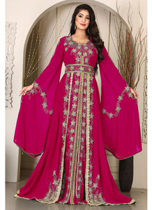 Kaftan islámico marroquí moderno para mujer Vestido de playa largo hasta el suelo con mangas largas transpirables ODM Supply - Product Image 3