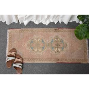 Alfombra Grande de Lana Beige Bohemio, Estilo Clásico Turco, Rectángulo Clásico para Dormitorio, Pasillo con Respaldo de Látex, 1,5x3,4 Pies - Product Image 4