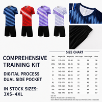 Seragam Sepak Bola Anak Grosir Bahan Polyester Bernapas Cepat Kering Pakaian Tim Kustom Seragam Tim Sepak Bola dengan Celana Pendek