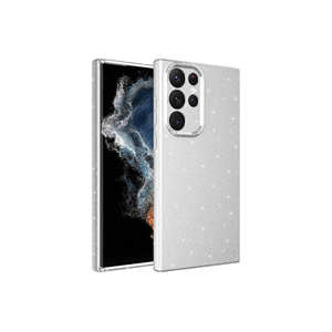 Étui de téléphone Netzy Luxury Silver Glitter pour Samsung Galaxy S22 Ultra, matériau PC, modèle 14 Plus et 13 Pro, protection de l'appareil photo - Product Image 1