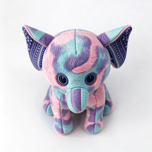 Unique plush elephant plush, <b>stuffed</b> elephant, big eye plush, swirl plush, colorful plush, animal plush <b>toy</b> - Product Image 1