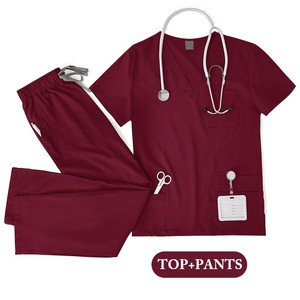 Hommes Médecin Soins Infirmiers Chirurgicaux Clinique À Manches Courtes Multicolore Salon Workwear crubs uniformes setsStand collarshort sleeve - Product Image 4