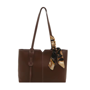 Tas Tangan Retro Mewah untuk Wanita Kapasitas Besar Warna Solid Tas Selempang Baru Tas Ketiak dengan Pita - Product Image 2