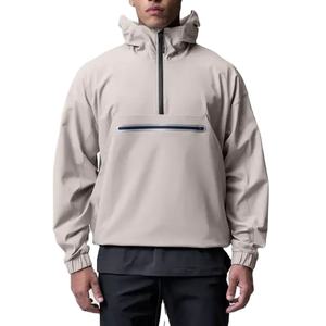 Otoño Casual impermeable rompevientos Sudadera con capucha en blanco de gran tamaño hombres ropa deportiva chaqueta sudaderas con capucha - Product Image 4