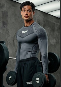 Nuova T-shirt Aderente da <span class=keywords><strong>Uomo</strong></span> per Jogging, Allenamento, Asciugatura Rapida, Palestra, Corsa - Product Image 2