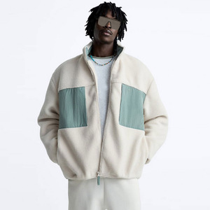 Sweat à capuche en polaire sherpa réversible personnalisé, veste en polaire zippée d'hiver, logo, vente en gros pour hommes - Product Image 1