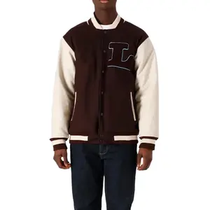 PU Leather Arms Varsity Wholesale Blank Custom College Letterman Baseball Varsity Jackets Custom Made Lightweight Blank Letter