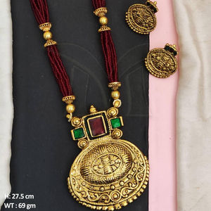 Temple Jewelry High Gold Polish South Style Designer Party Wear Design Accesorios de joyería Temple Pendant Set Conjuntos de joyas - Product Image 1