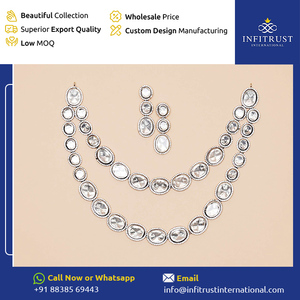 Best in Selling Classic Design 925 Sterling Silver <b>Indian</b> Jewelry Multi Layer <b>Necklace</b> <b>Set</b> with Earrings at Competitive Price - Product Image 2