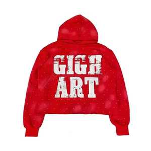 เสื้อสวมหัวผ้าคอตตอนหนาแบบหนาสำหรับผู้ชาย500 GSM เสื้อมีฮู้ดผ้าฟลีซขนาดใหญ่เปิดไหล่สำหรับฤดูหนาว - Product Image 1