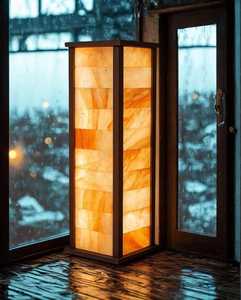 Lámpara de Pie de Sal Rosa del Himalaya, Lámpara de Roca de Cristal Natural para Decoración del Hogar, Purificador de Aire, Alivio del Estrés, Iluminación Ambiental, Regalo de Bienestar - Product Image 2