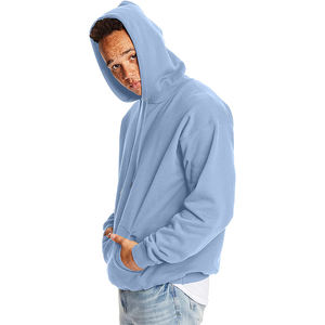 Sweat à capuche oversize pour homme 100% coton, poids lourd, épaules tombantes, sans cordon, polaire d'hiver, technique lavée, col à capuche - Product Image 3