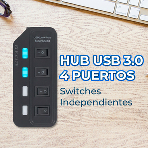 Hub USB 3.0 a 4 Porte con Interruttori e Luce LED Blu, Funzione Doppio Monitor, Trasferimento Dati, Interfaccia SD, Realizzato in Lega di Alluminio - Product Image 6