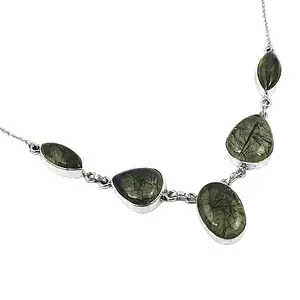 Collier en argent 925 avec quartz rutile pour femmes, bijoux élégants en pierres précieuses de cristal - Product Image 2