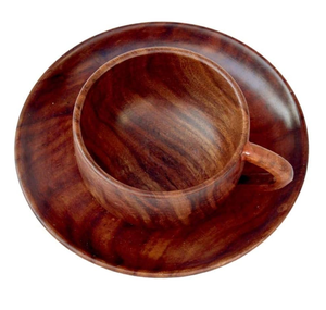 Taza de té de madera de mango, platillo cuadrado para oficina en casa, Hotel, taza de cerveza de madera, diseño clásico - Product Image 4