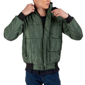 Chaqueta Acolchada con Capucha de Lona, Diseño Personalizado OEM, Chaqueta Negra de Poliéster Impermeable de Alta Calidad, Chaqueta de Invierno Unisex con Cierre Frontal - Product Image 1