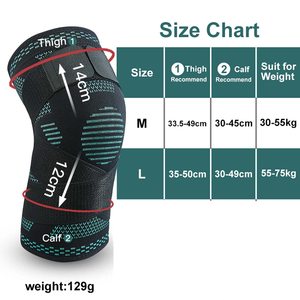 Rodillera personalizada antideslizante deporte protector de nailon de punto rodillera ajustable para el dolor con correa - Product Image 4