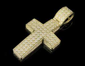 Colgante de Cruz con Incrustaciones de Moissanita, Joyería de Lujo Chapada en Oro con Piedras de Moissanita VVS - Product Image 6