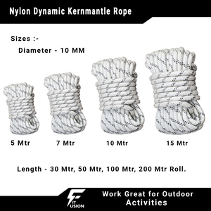 Direct Manufacturer Fusion Kernmantle Rope for Climbing Nylon White Black 2mm Thickness Safety Strength Available India - Product Image 3