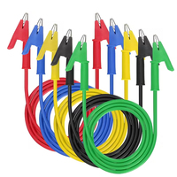 Kit de câbles de test multimètre à fiche banane 4 mm, 5 couleurs, longueur 100 cm, conducteur en cuivre, isolation PVC, homologué 1000 V pour instrumentation