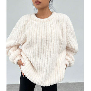 Personalizado otoño invierno cálido cuello redondo Simple moda mujer suéter sólido terciopelo pulóver mujer sudadera Haus Industries - Product Image 1