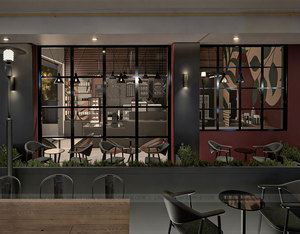 Comptoir de bar à café industriel personnalisé, dessus en pierre noire mate, comptoir de caisse moderne pour boulangerie, pour <span class=keywords><strong>restaurant</strong></span> - Product Image 5