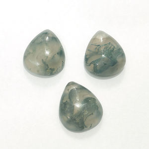 Lote de 3 Cabujones de Ágata Musgosa Natural de 20x17mm, 46.3 Quilates, Iroc Sales, Gemas Sueltas de Ágata de Buena Calidad, US$10.58 por Todo - Product Image 4