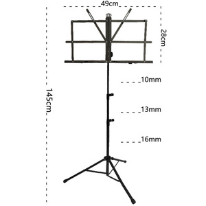 Pupitre de <span class=keywords><strong>musique</strong></span> pliable portable, hauteur réglable pour piano, ukulélé, guitare, <span class=keywords><strong>violon</strong></span>, erhu, pipa, porte-partitions, construction en alliage - Product Image 1