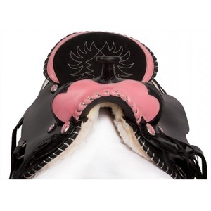 Se suministra directamente a la India, sillín occidental sintético, juego de tachuelas para caballos de carreras con opciones de tamaño de asiento de árbol de madera disponibles - Product Image 2