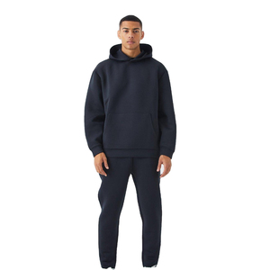 Ensemble de survêtement personnalisé en coton uni pour homme, avec logo personnalisé, cordon de serrage, vêtements de sport, 100% coton, respectueux de l'environnement, OEM - Product Image 6
