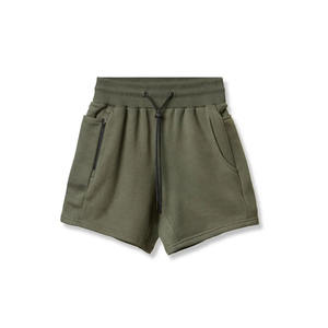 กางเกงขาสั้นผ้าฝ้ายฟลีซสำหรับผู้ชาย ดีไซน์เอง ปี 2026-27 ผลิตจากวัสดุเป็นมิตรกับสิ่งแวดล้อม 100% สไตล์ลำลองสำหรับฤดูร้อน ลายเรียบ - Product Image 3