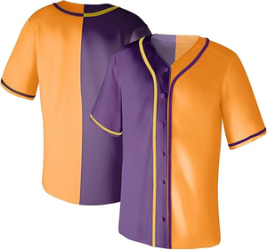 Camisetas de béisbol para hombre, manga corta transpirable, deportes de Hip Hop, uniformes informales con botones, conjunto de camisas en blanco - Product Image 1