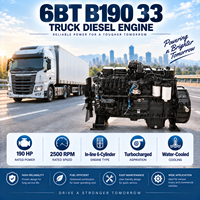 Moteur diesel 6 cylindres turbocompressé SCDC Cums 6BT Série B190-33 2500 tr/min pour camion de transport – Service de remplacement