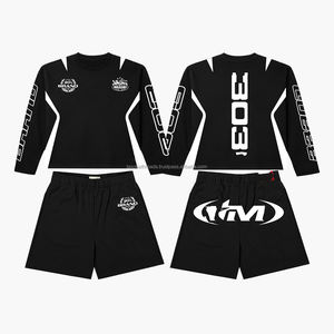 Ensemble de shorts de sport d'été, polo, costume pour homme, shorts amples en tissu éponge, ensemble 2 pièces pour femme, t-shirt à manches courtes à col rabattu - Product Image 3