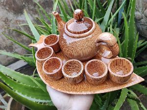 Taza de té de coco tejida a mano ecológica, Material Natural único de Vietnam taza de té para servir de coco tejida a mano, fuente al por mayor - Product Image 3