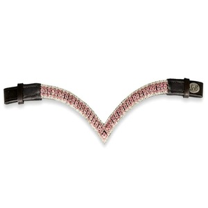 Bling Dressage Banda de cejas de cuero genuino con logotipo personalizado de cristal natural Uso de caballo Banda para cejas Venta Exportadores - Product Image 2