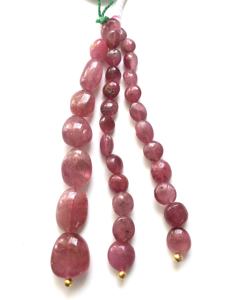 พลอยทัวร์มาลีนสีชมพูธรรมชาติ แบบเรียบ 3 เส้น สำหรับทำเครื่องประดับอัญมณี - Product Image 6