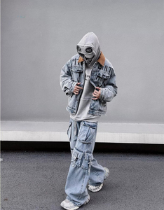 Pantalon baggy fabriqué sur mesure en denim 100% coton pour homme, streetwear OEM, jean large pour homme - Product Image 5