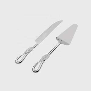 El más nuevo diseño Decoración de mesa Cuchillo de corte de pastel de metal y utensilio de servicio Juego de cuchillos de corte y servicio de pastel de metal al por mayor - Product Image 6